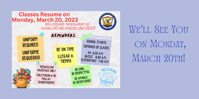 Classes Resume!