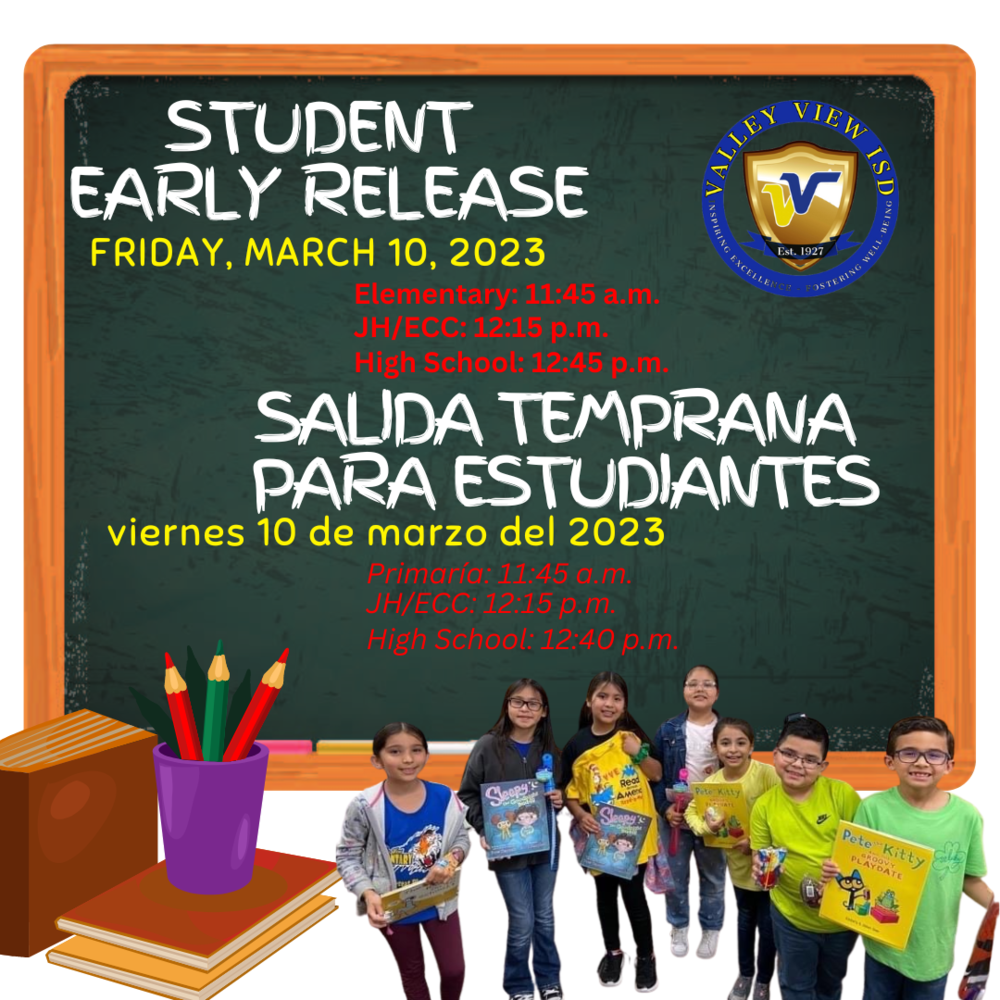 Student Early Release, Friday, March 10, 2023