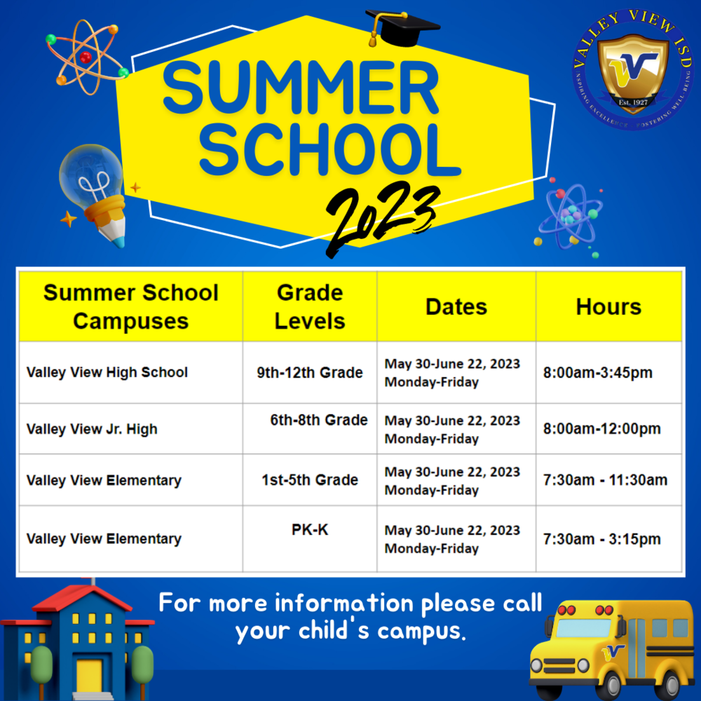Summer School Schedule